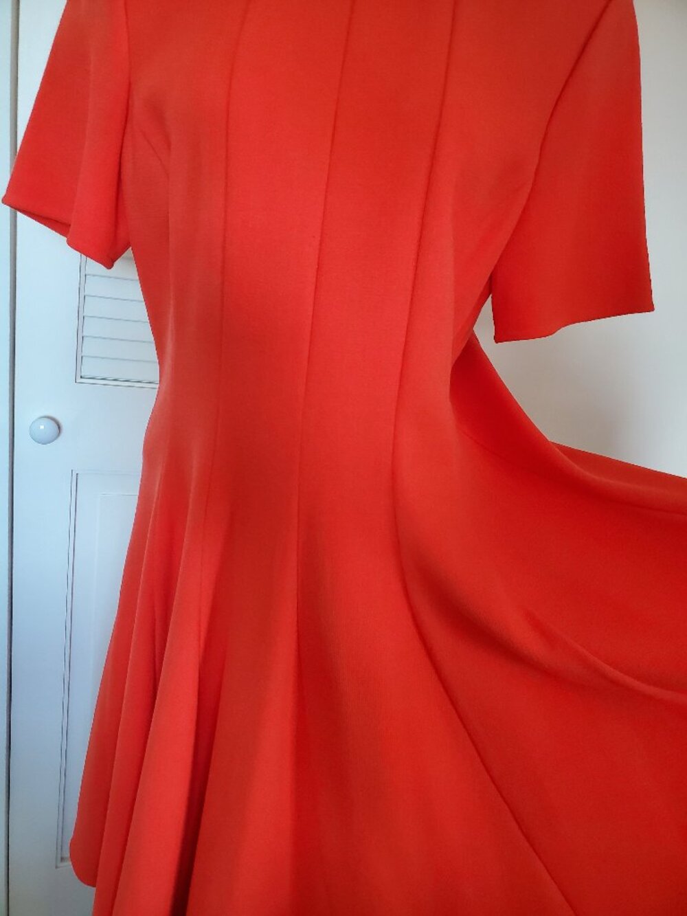 Oscar de la Renta dress, orange flared summer dress, day to night,